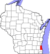 State map highlighting Milwaukee County