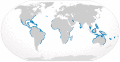 Bull shark geographic range