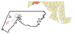 Location of Lonaconing, Maryland