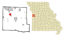 Location of Peculiar, Missouri