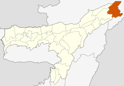 Location of Tinsukia district in Assam