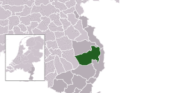 Highlighted position of Horst aan de Maas in a municipal map of Limburg