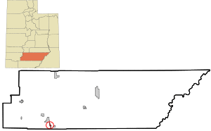 Location in Garfield County and state of Utah