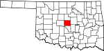 State map highlighting Oklahoma County