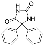 Structural formula of phenytoin