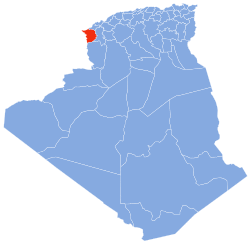 Map of Algeria highlighting Tlemcen