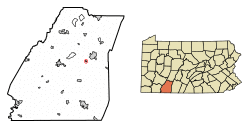 Location of Shanksville in Somerset County, Pennsylvania.