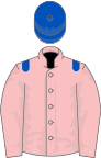 Pink, royal blue epaulets, royal blue cap