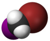 Spacefill model of bromoiodomethane