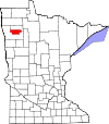 State map highlighting Red Lake County