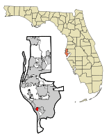 Location in Pinellas County and the state of Florida