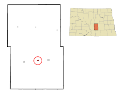 Location of Dawson, North Dakota