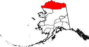 Map of Alaska highlighting North Slope Borough