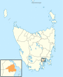 Map showing Hobart City LGA in Tasmania