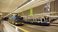 Metro bus and light rail train at University Street station