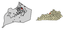 Location of Westwood in Jefferson County, Kentucky
