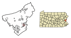 Location of West Easton in Northampton County, Pennsylvania.