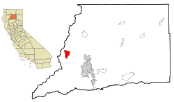 Location in Shasta County and the state of California