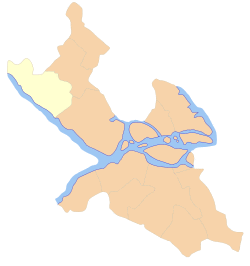 Location of Hässelby-Vällingby within Stockholm Municipality shown in yellow