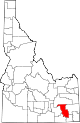 State map highlighting Bannock County