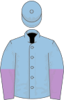 Light blue, light blue and mauve quartered cap