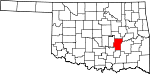 State map highlighting Hughes County