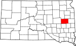 State map highlighting Kingsbury County