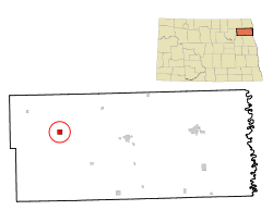 Location of Adams, North Dakota