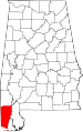 State map highlighting Mobile County