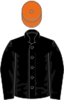 BLACK, orange cap