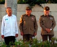 Ramiro Valdés (right) with Raul Castro