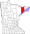 State map highlighting Lake County