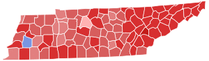 Tennessee Senate Election Results by County, 2008.svg