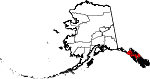 State map highlighting Hoonah–Angoon Census Area