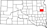 State map highlighting Hamlin County