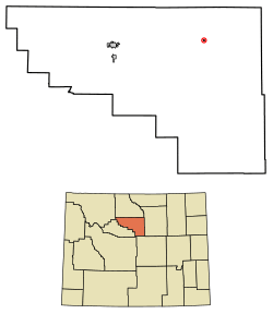 Location of Ten Sleep in Washakie County, Wyoming.
