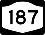 New York State Route 187 marker