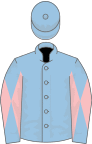 Light blue, light blue and pink diabolo on sleeves