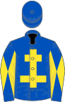 Royal Blue, Yellow Cross of Lorraine, diabolo on sleeves