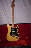 1976 Stratocaster, with black pickguard, large "CBS headstock" and "bullet" truss rod