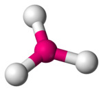 Skeletal model of a trigonal molecule with a central atom (boron) symmetrically bonded to three peripheral (chlorine) atoms