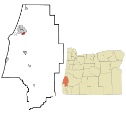 Location of Bunker Hill, Oregon