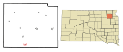 Location in Day County and the state of South Dakota