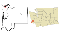 Location of Tokeland, Washington