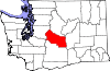 State map highlighting Kittitas County