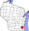 State map highlighting Waukesha County