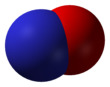 Space-filling model of nitric oxide
