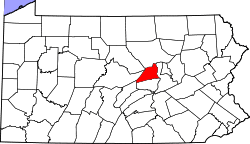 Map of Pennsylvania highlighting Union County