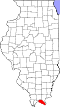 State map highlighting Massac County