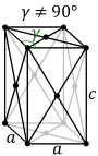 Right rhombic prism, face-centered